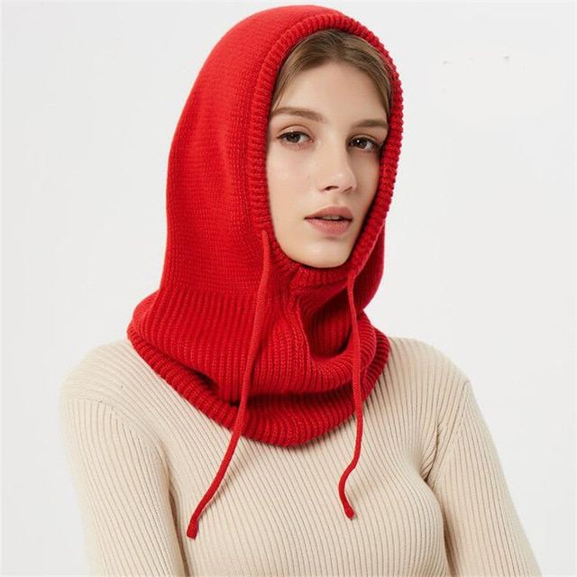 Colverro™ Hooded Knit Winter Hat with Adjustable Drawstrings