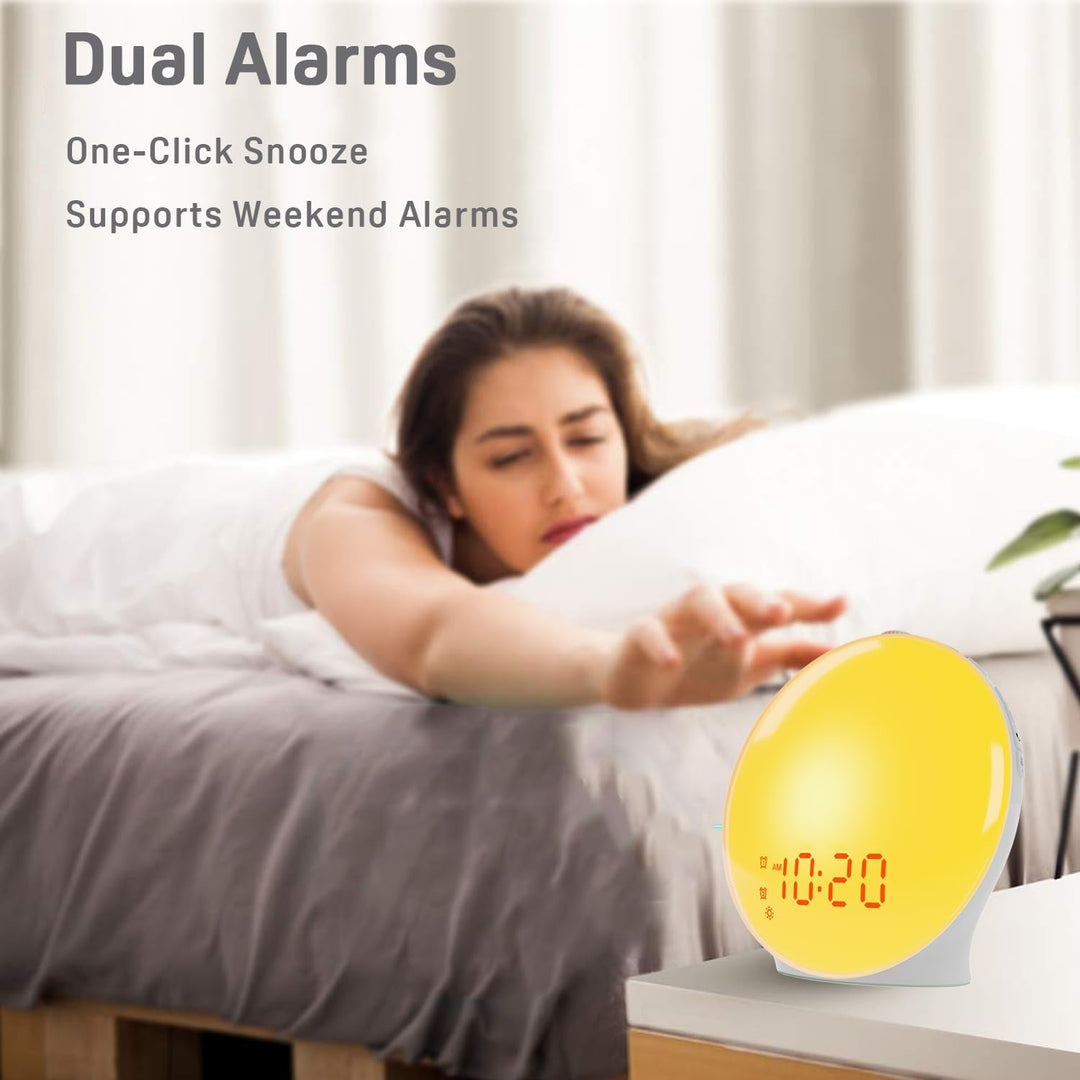 Colverro™ Sunrise Alarm Clock with FM Radio and 14 Light Colors