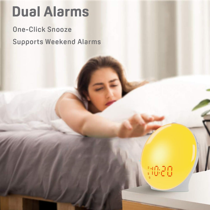 Colverro™ Sunrise Alarm Clock with FM Radio and 14 Light Colors