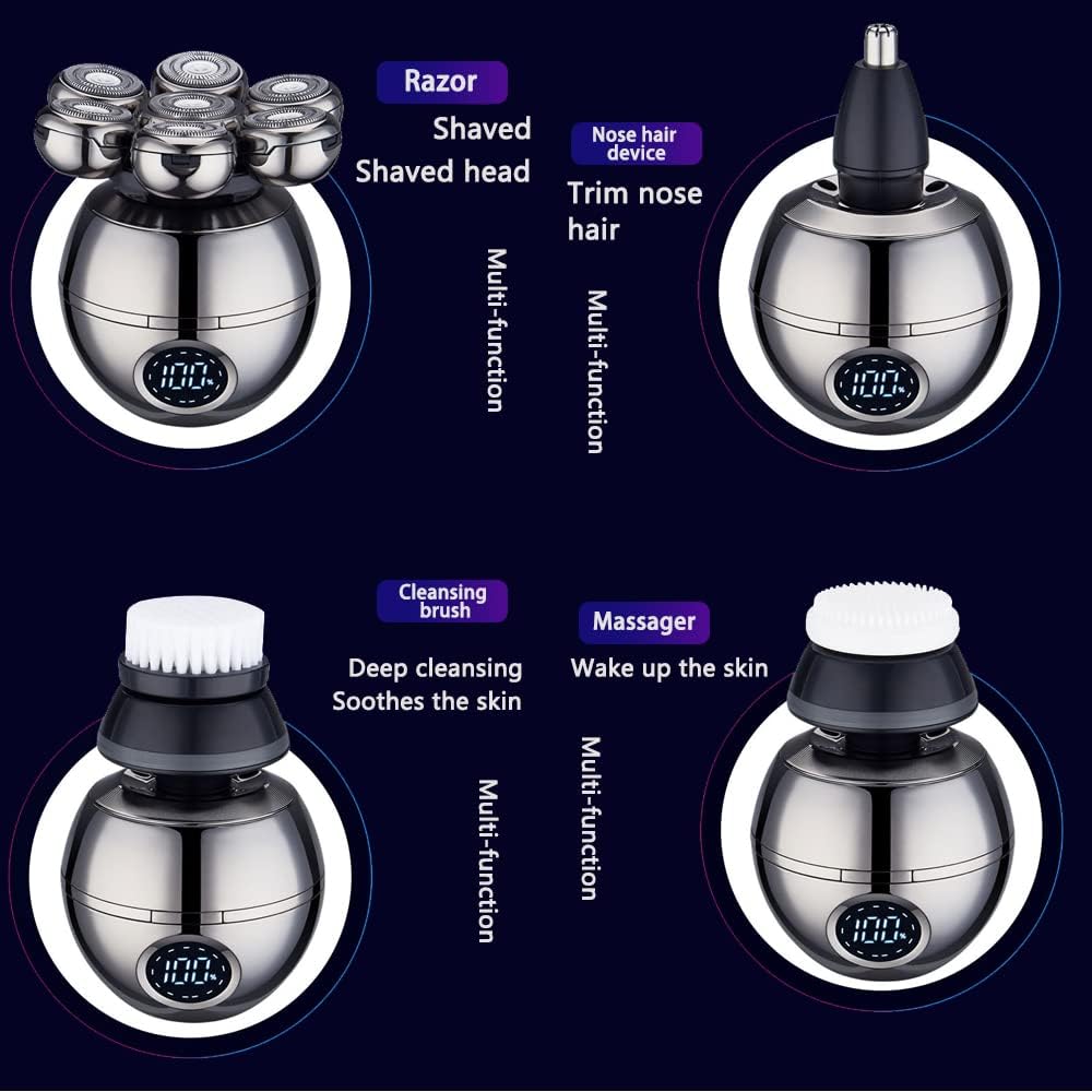 Colverro™ Cordless Head Shaver with 7D Floating Blades and LED Display