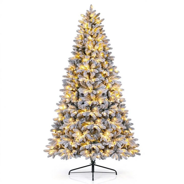 Flocked half Christmas tree against wall