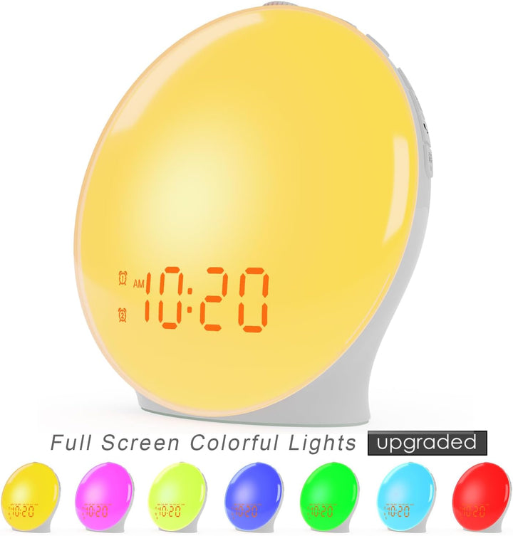 Colverro™ Sunrise Alarm Clock with FM Radio and 14 Light Colors