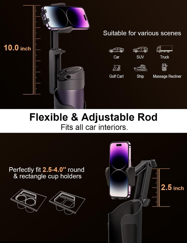 Colverro™ Cup Holder Phone Mount for Car with Adjustable Height