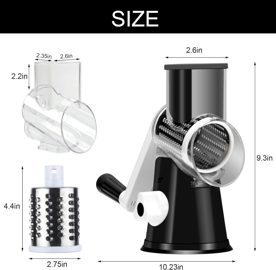 Colverro™ Rotary Cheese and Vegetable Grater with Suction Base