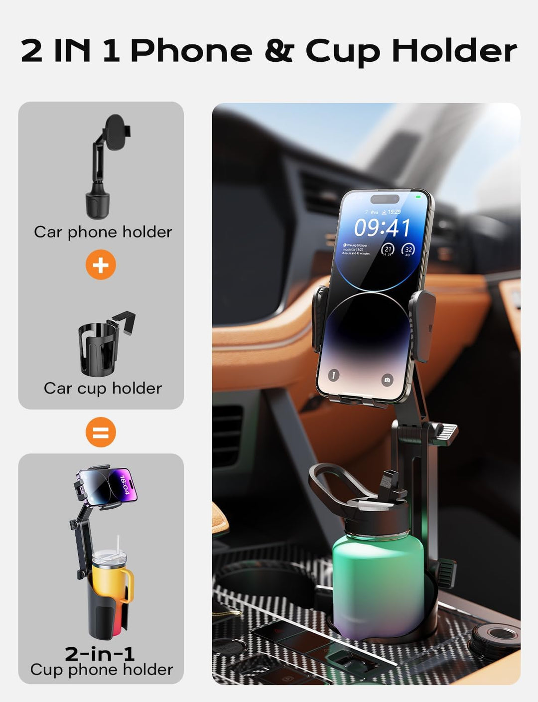 Colverro™ Cup Holder Phone Mount for Car with Adjustable Height