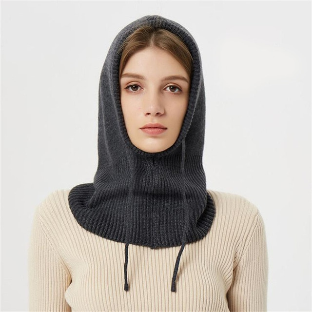 Colverro™ Hooded Knit Winter Hat with Adjustable Drawstrings