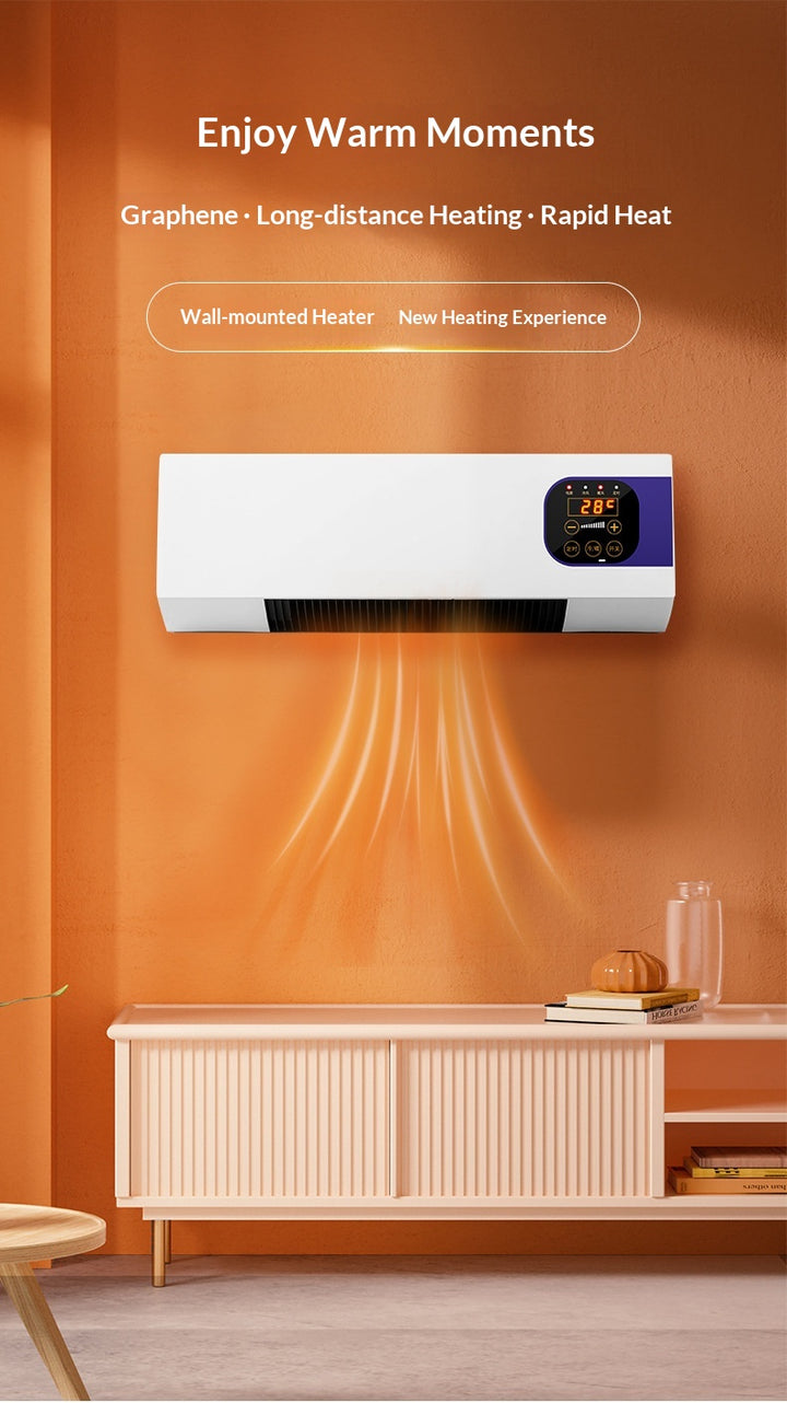 White wall-mounted heater with large touch display