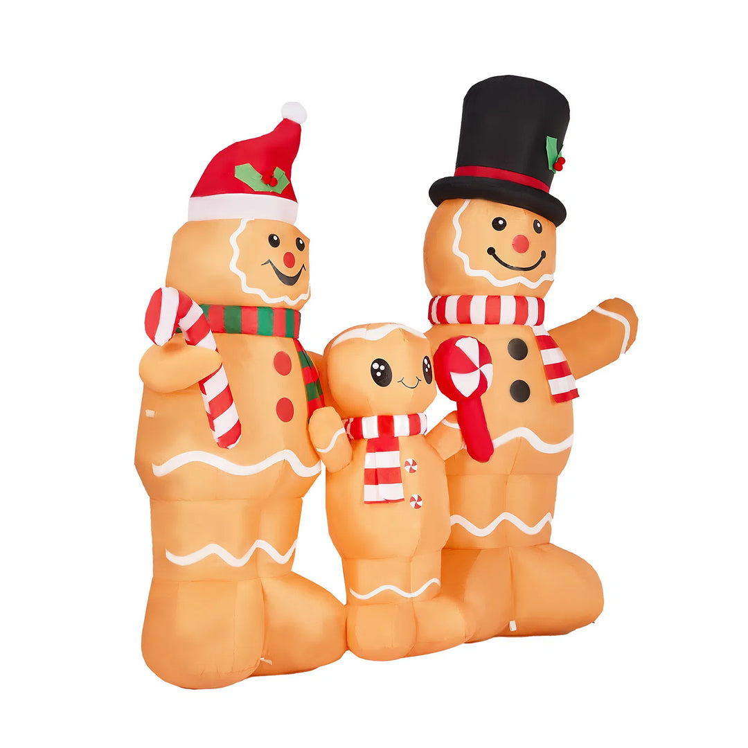 Inflatable gingerbread family of three