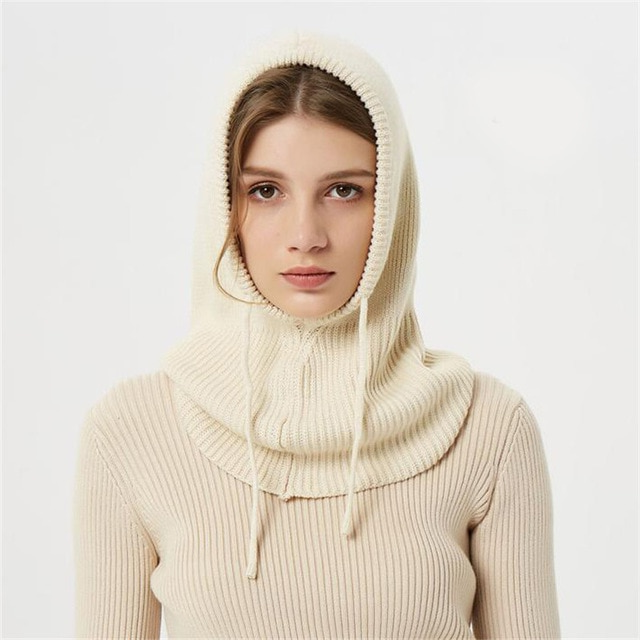 Colverro™ Hooded Knit Winter Hat with Adjustable Drawstrings