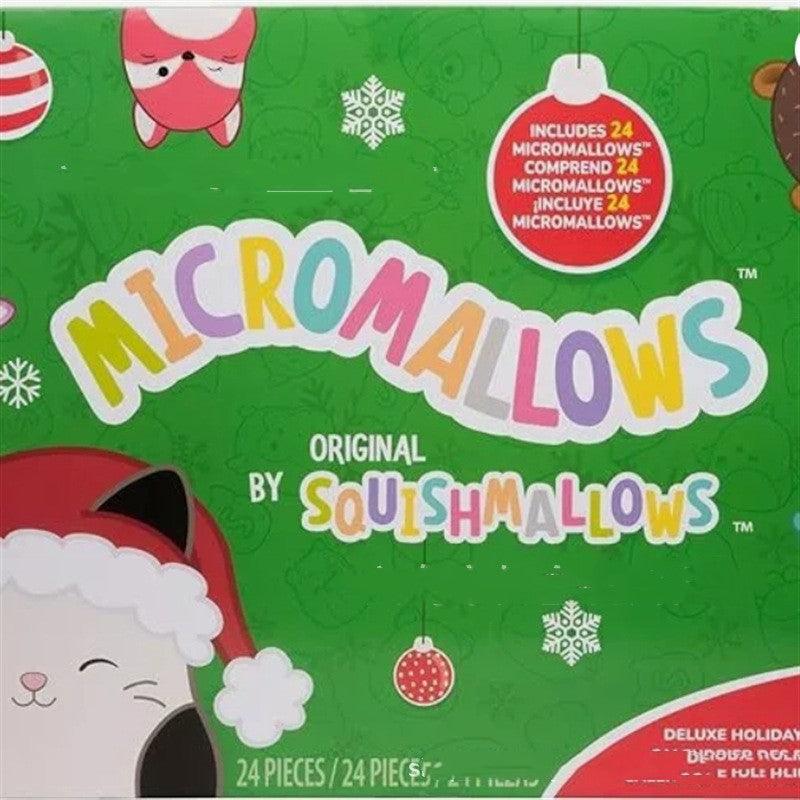 Christmas advent calendar box with mini plush characters