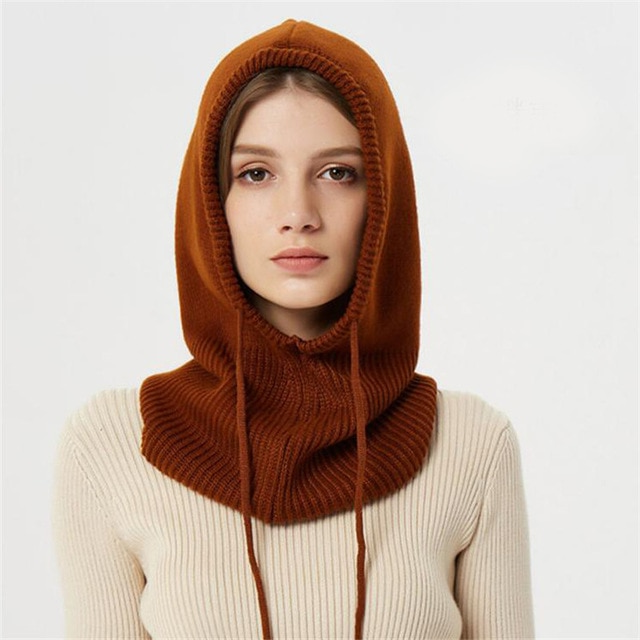 Colverro™ Hooded Knit Winter Hat with Adjustable Drawstrings