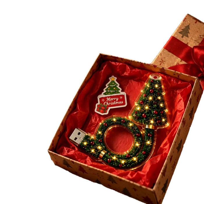 Colverro USB Christmas Projector Lamp with Wreath and Tree Body