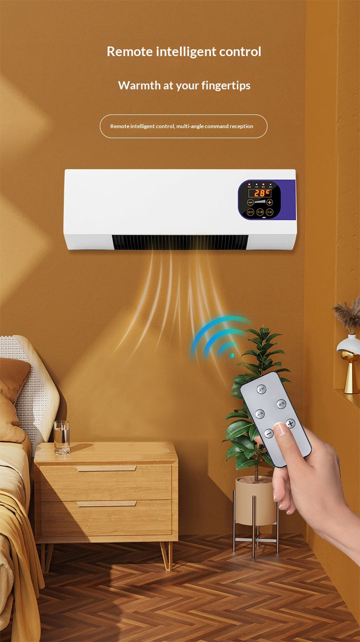 White wall-mounted heater with large touch display
