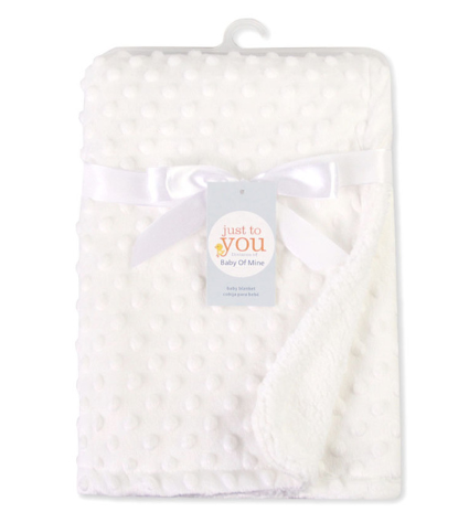 Pink minky dot baby blanket with fleece back