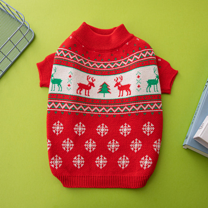 Colverro Knitted Christmas Sweater for Small Dogs