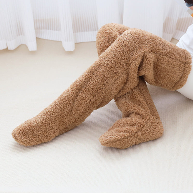 Colverro™ Fuzzy Footless Knee-High Leg Warmers for Cold Days