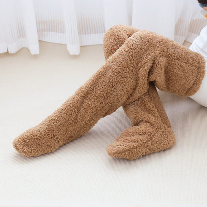 Colverro™ Fuzzy Footless Knee-High Leg Warmers for Cold Days