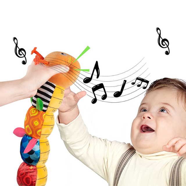 Colverro™ Musical Caterpillar Rattle Plush with Crinkle Textures