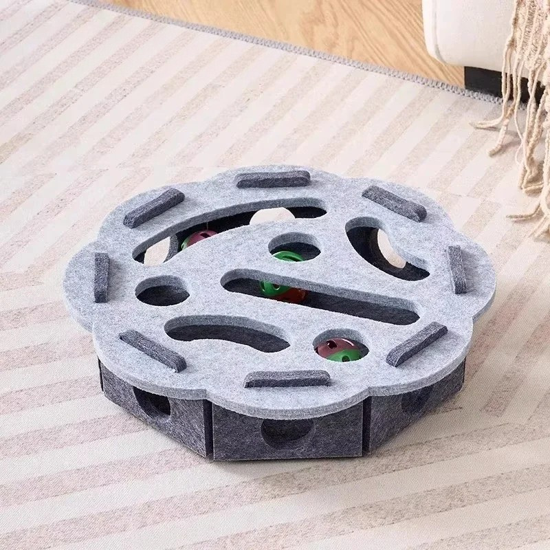 Colverro™ Felt Cat Puzzle Box with Hidden Bells for Indoor Play