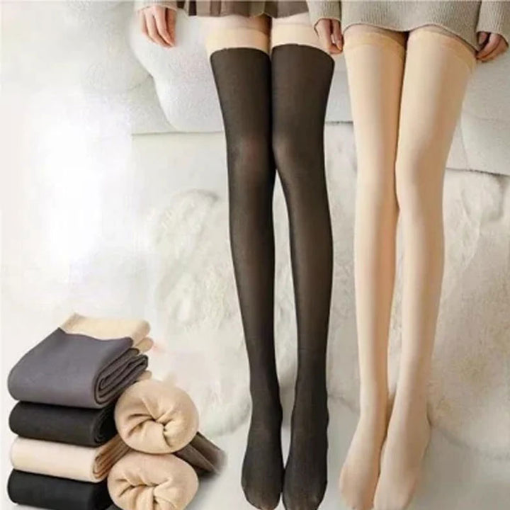 Colverro™ Thick Fleece-Lined Thigh-High Socks That Stay Up