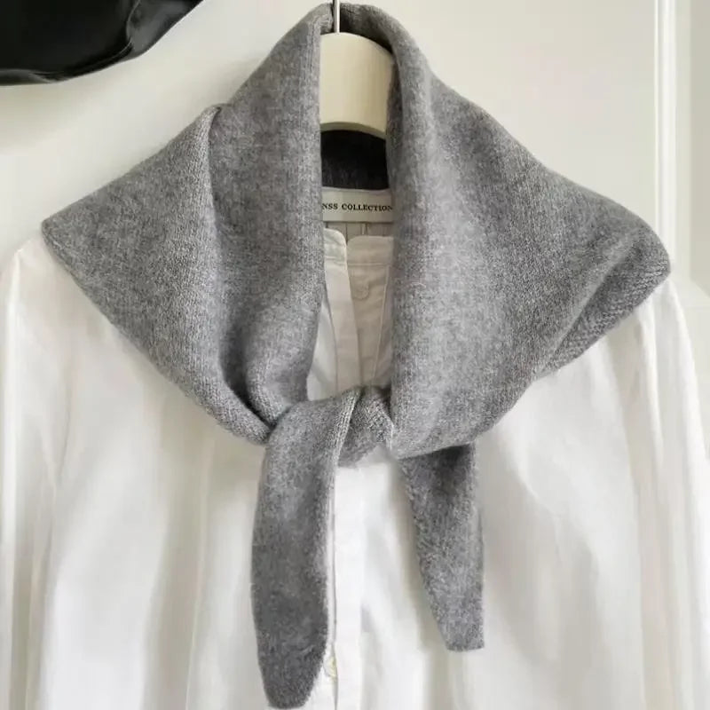 Colverro™ Korean-Style Triangle Knit Scarf for Women – Light &amp; Cozy