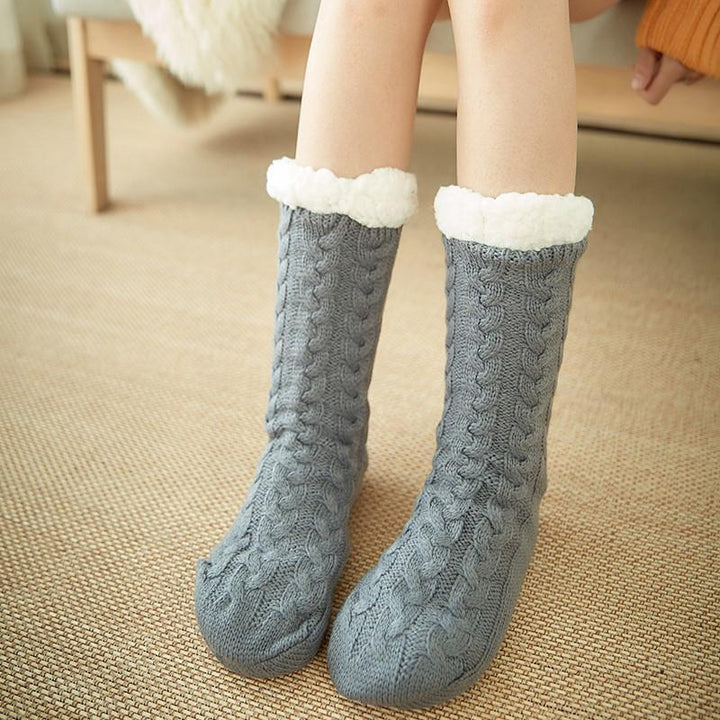 Colverro™ Thick Fleece-Lined Slipper Socks with Non-Slip Bottoms