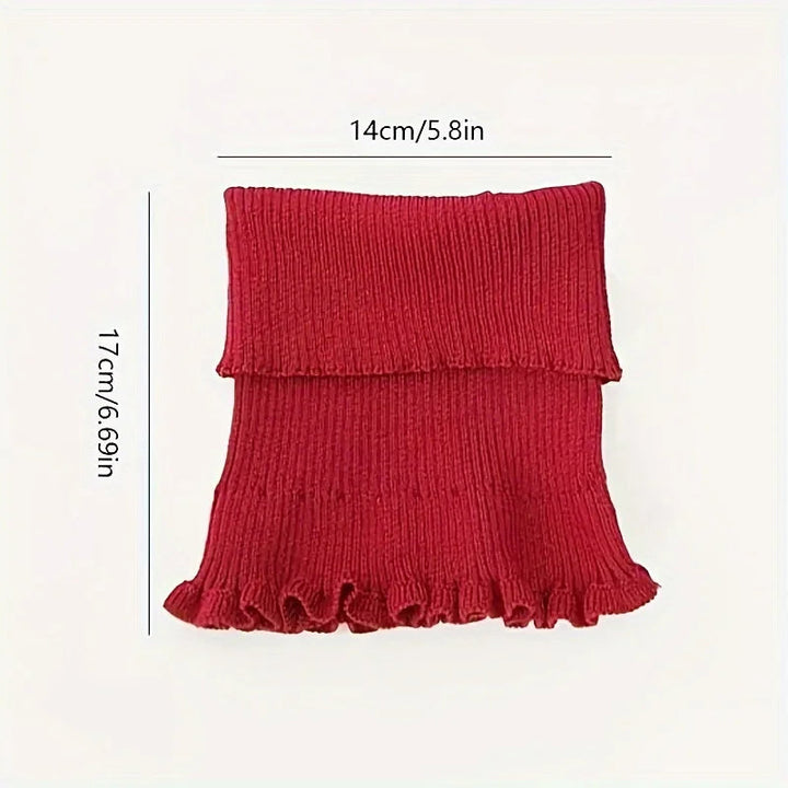 Colverro™ Knit Turtleneck Collar Scarf – Ruffle Trim, Windproof Warmth
