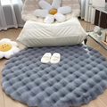 Colverro™ Round Soft Fleece Rug 35 in with Non-Slip Backing