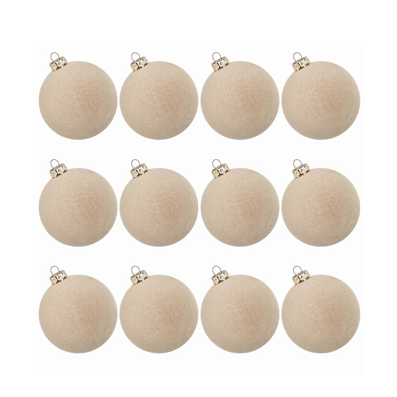 Colverro™ Velvet Christmas Ornaments Set of 12 with Soft Matte Finish