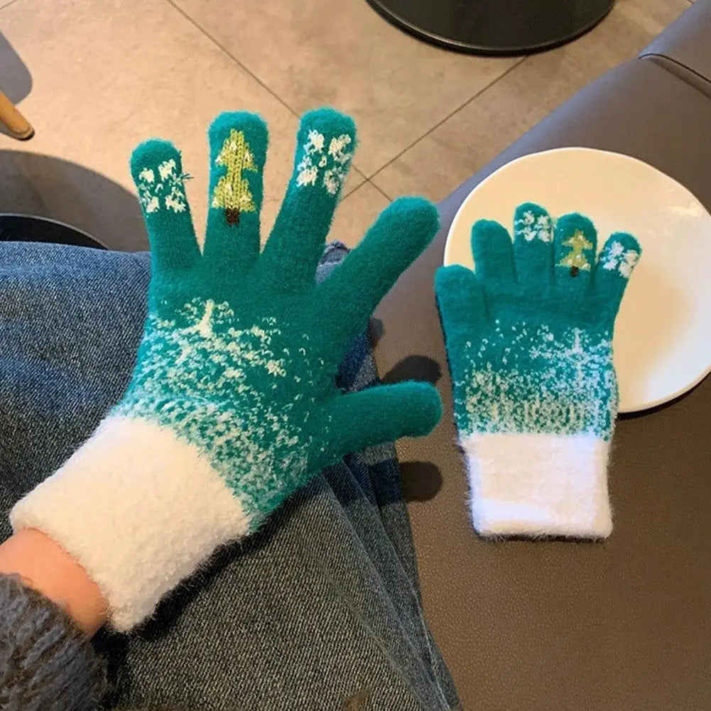 Colverro™ Festive Fleece-Lined Convertible Fingerless Knit Gloves