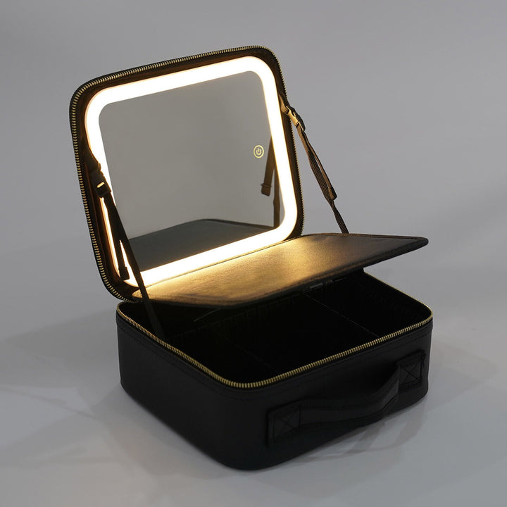 Colverro™ LED Makeup Bag with Built-In Mirror and 3 Light Settings
