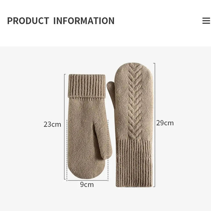 Colverro™ Fleece-Lined Double-Layer Knit Mittens with Long Cuffs