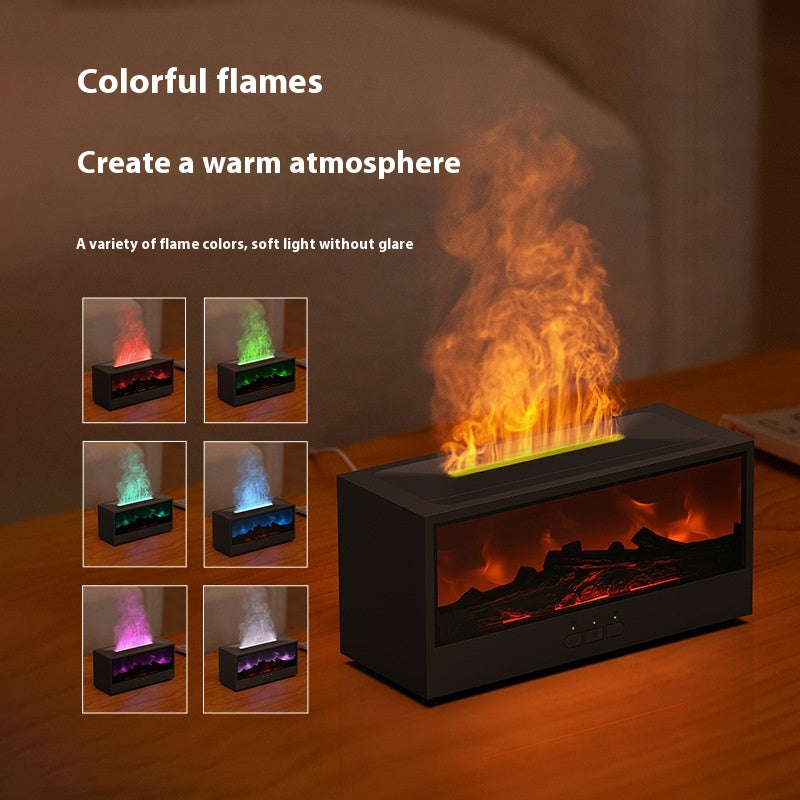 3D Fireplace Flame Aroma Diffuser with Remote and Oil Options