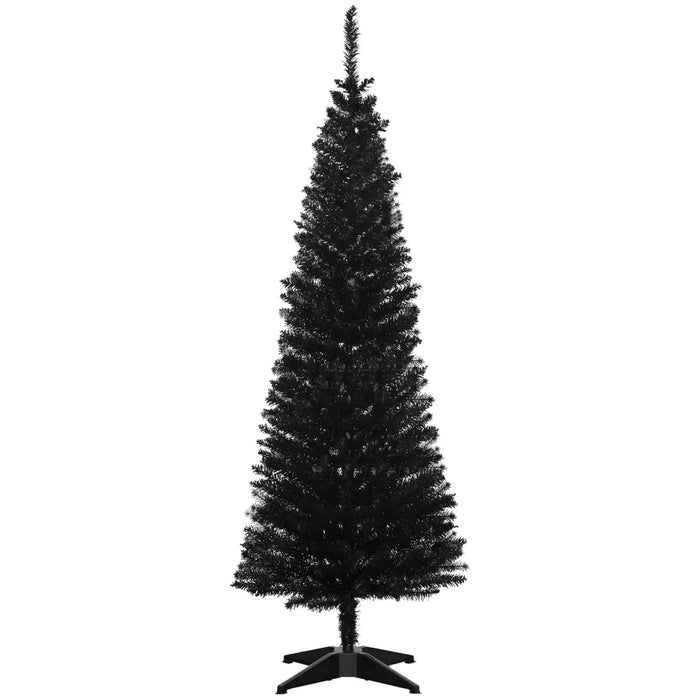 Colverro 5 Ft Slim Black Pencil Christmas Tree with Stand