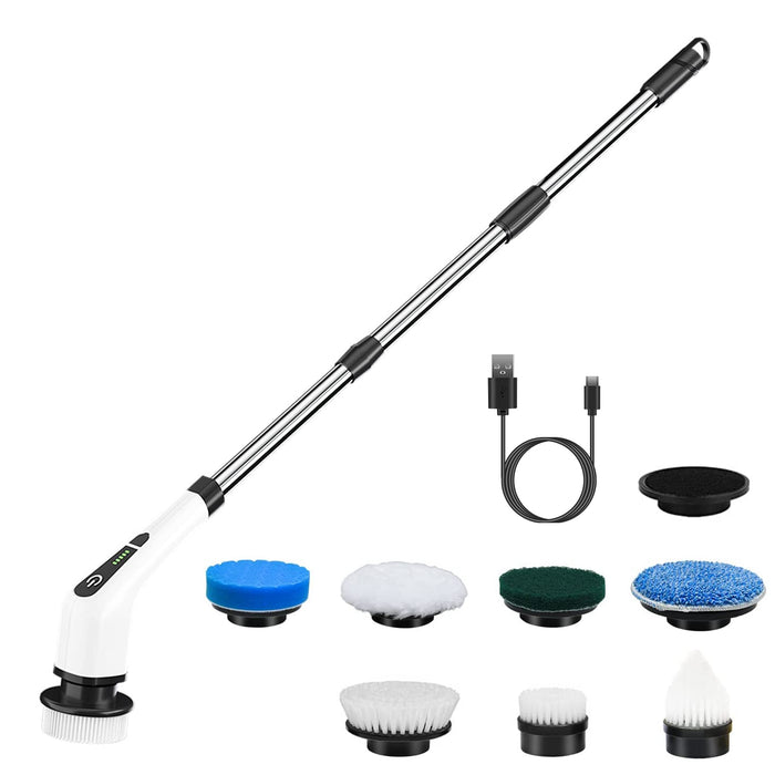 Colverro Cordless Electric Spin Scrubber with 8 Brush Heads