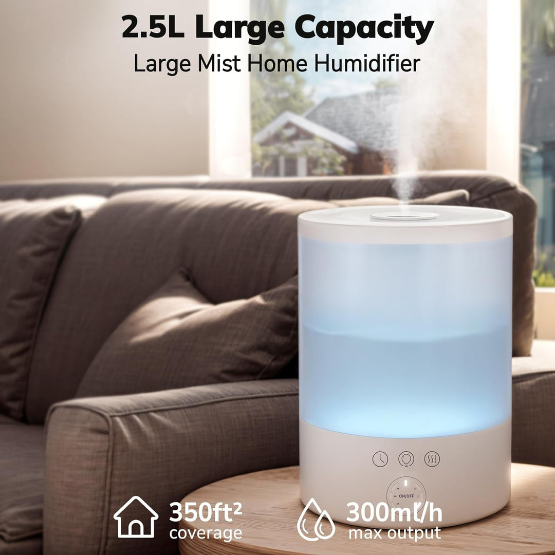 Colverro™ Cool Mist Humidifier with 2.5L Tank and 7-Color Night Light