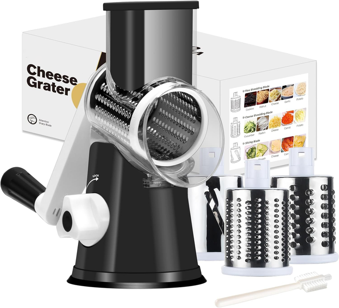 Colverro™ Rotary Cheese and Vegetable Grater with Suction Base
