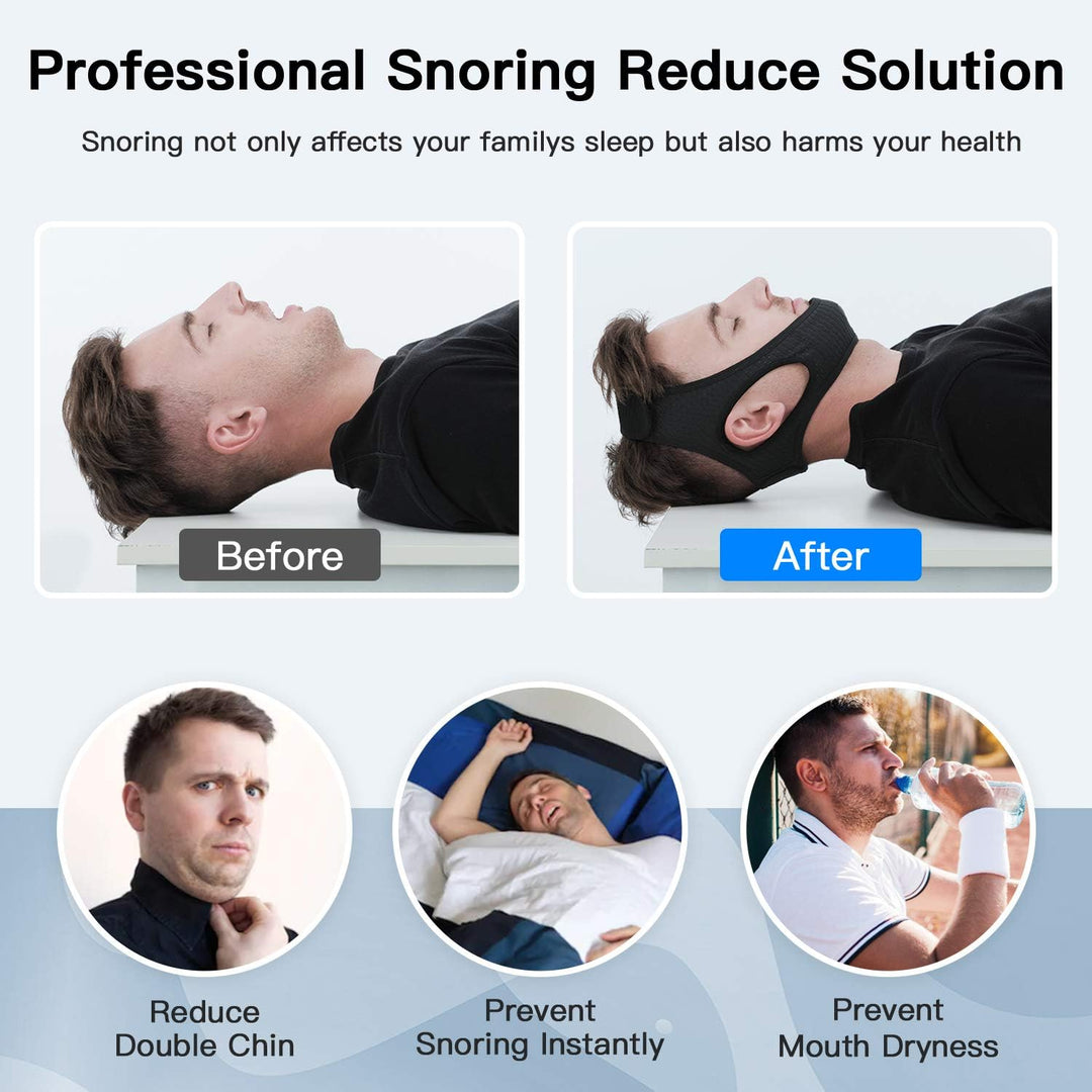 Colverro™ Adjustable Anti-Snoring Chin Strap with Breathable Fabric