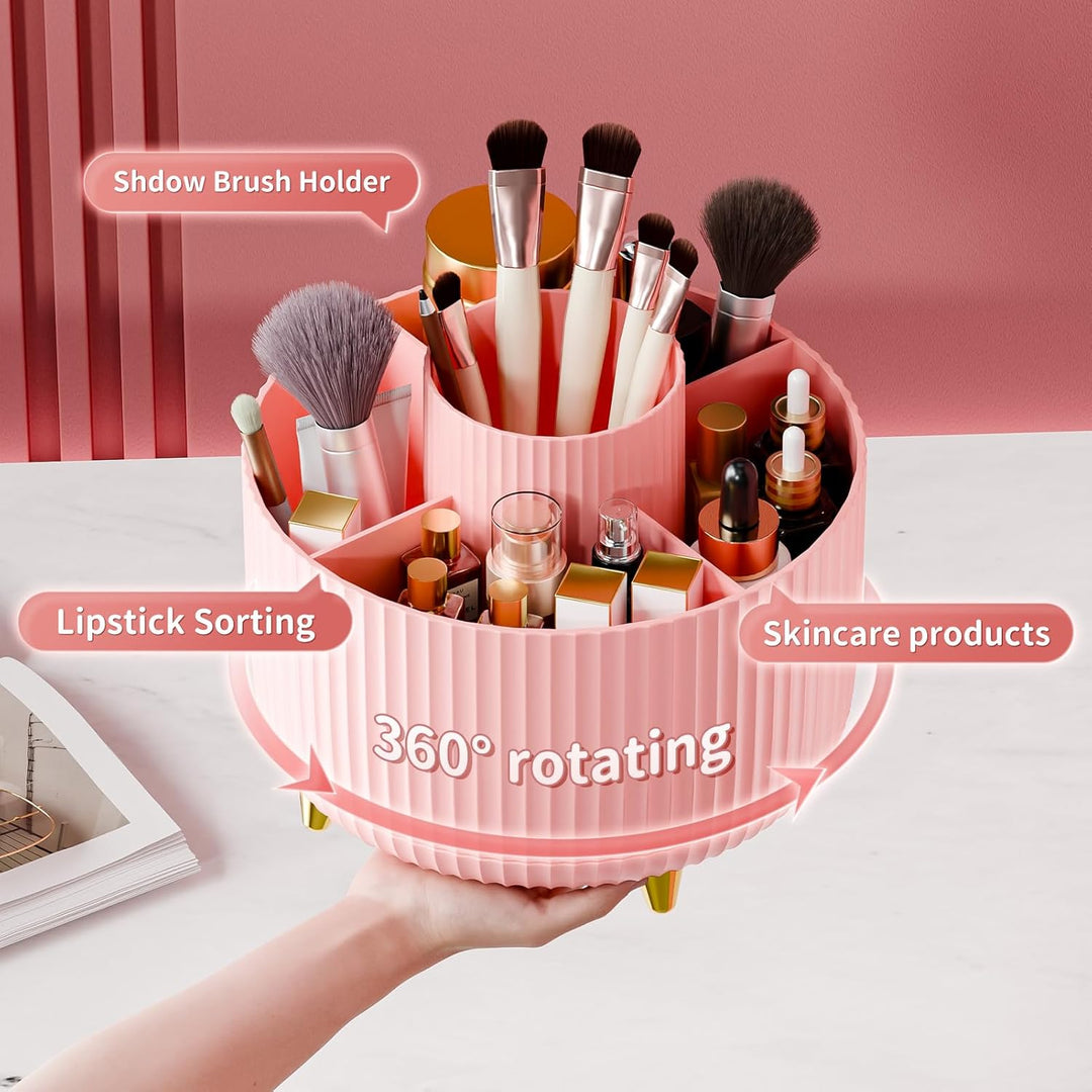 Colverro™ 360° Rotating Makeup Organizer with 5 Compartments