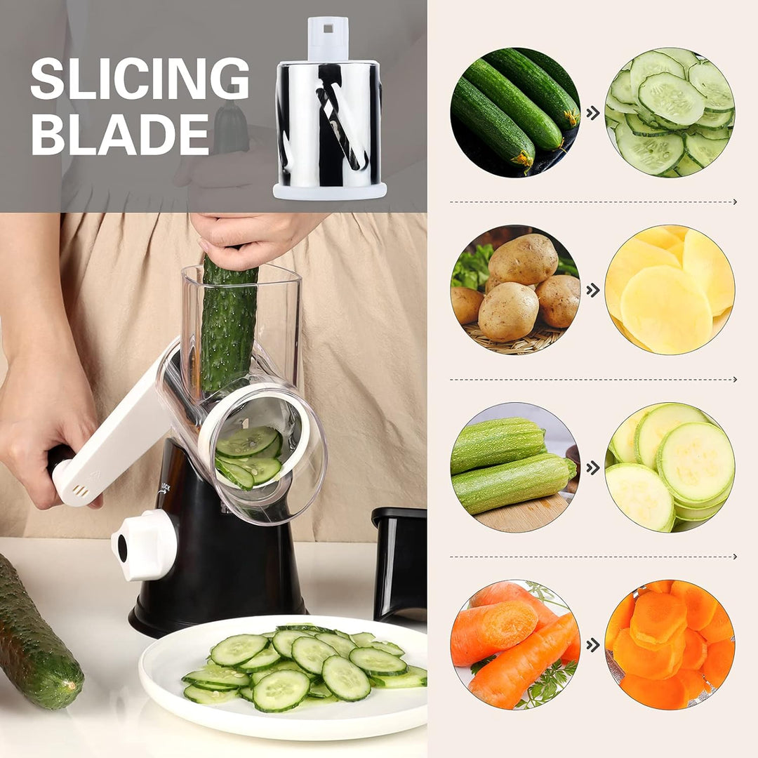 Colverro™ Rotary Cheese and Vegetable Grater with Suction Base