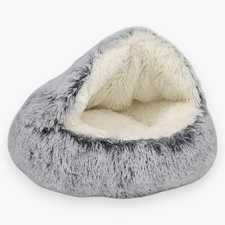 Colverro™ Round Faux Fur Pet Bed with Washable Cover and Non-Slip Bottom