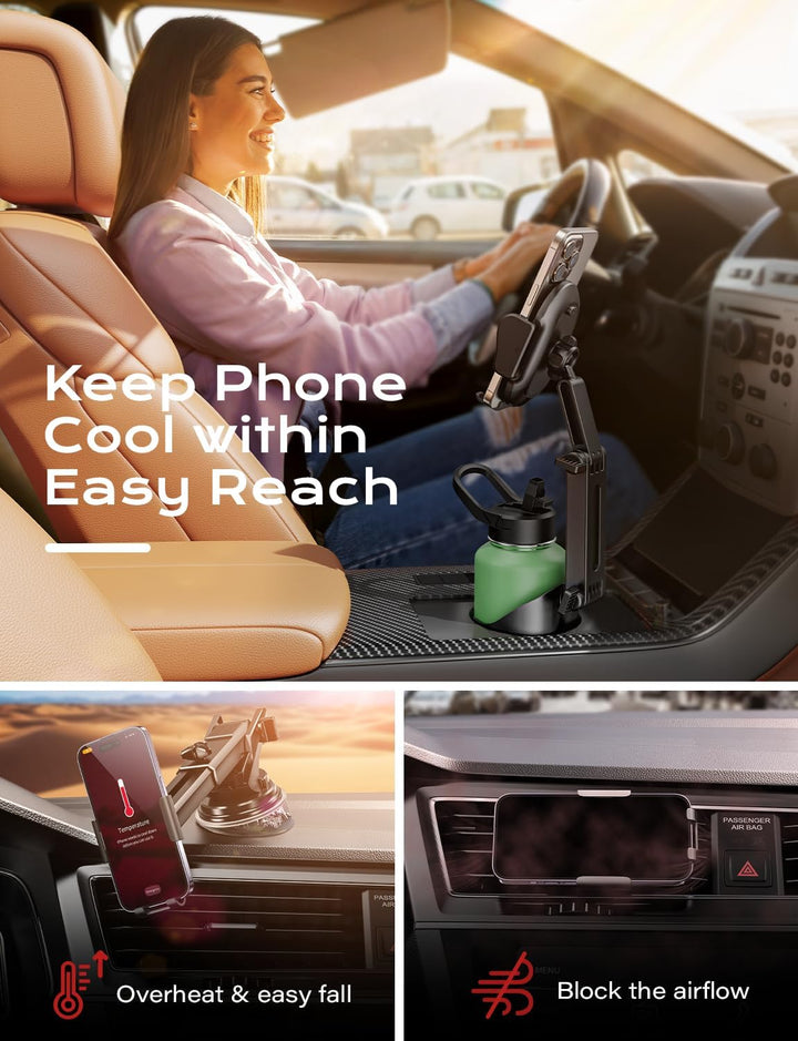 Colverro™ Cup Holder Phone Mount for Car with Adjustable Height