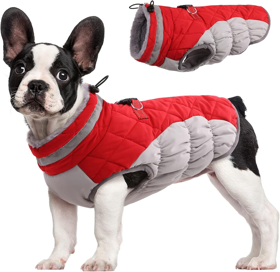 Colverro™ Waterproof Winter Dog Coat with Built-In Harness and Fleece