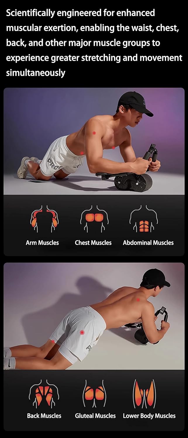 Colverro™ Ab Roller Wheel with Elbow Support and Auto Rebound