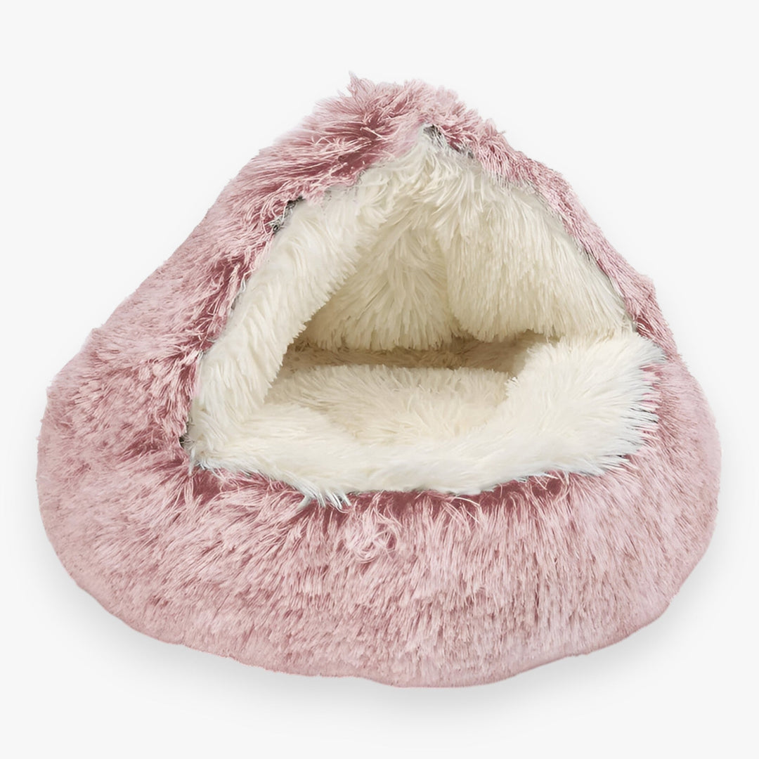 Colverro™ Round Faux Fur Pet Bed with Washable Cover and Non-Slip Bottom