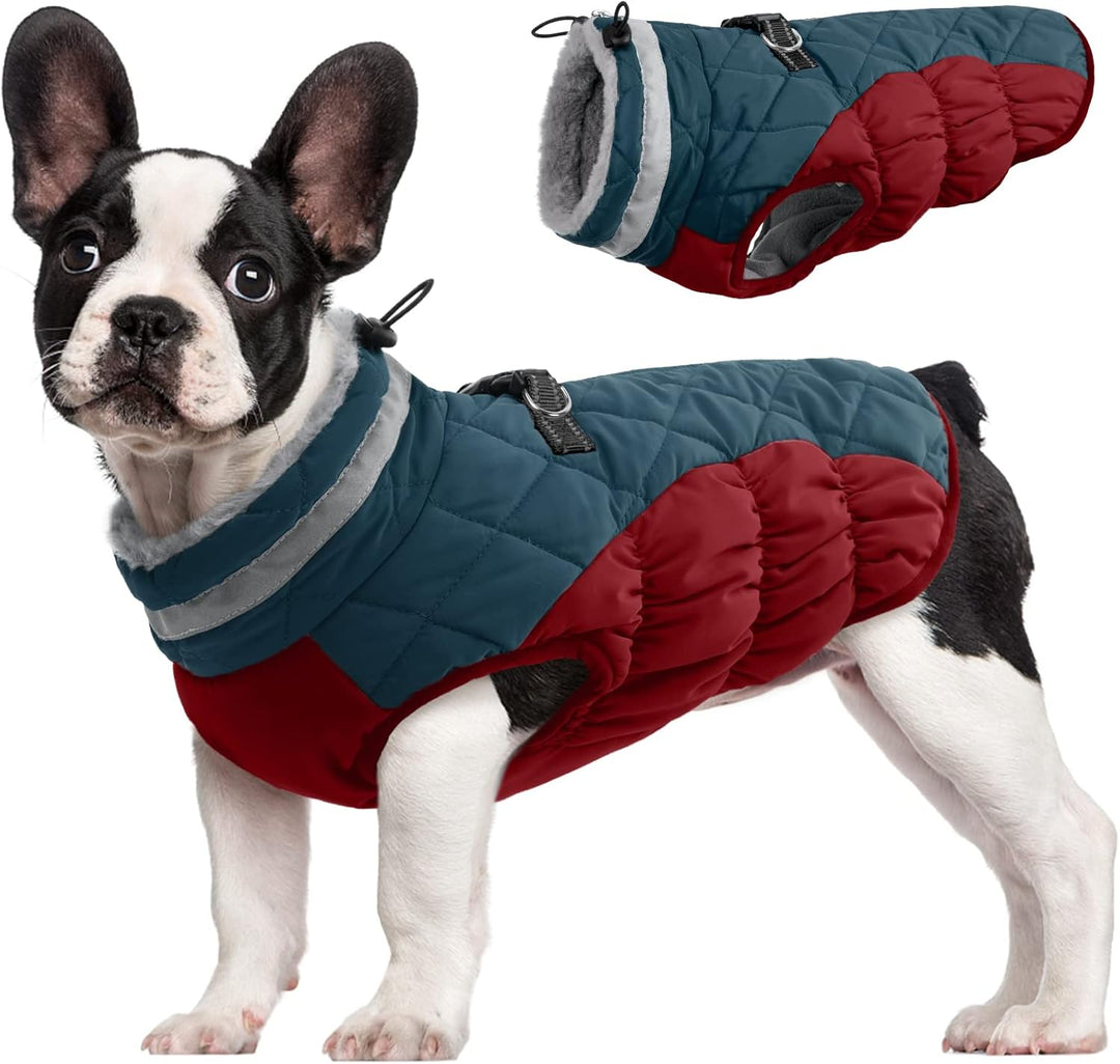 Colverro™ Waterproof Winter Dog Coat with Built-In Harness and Fleece