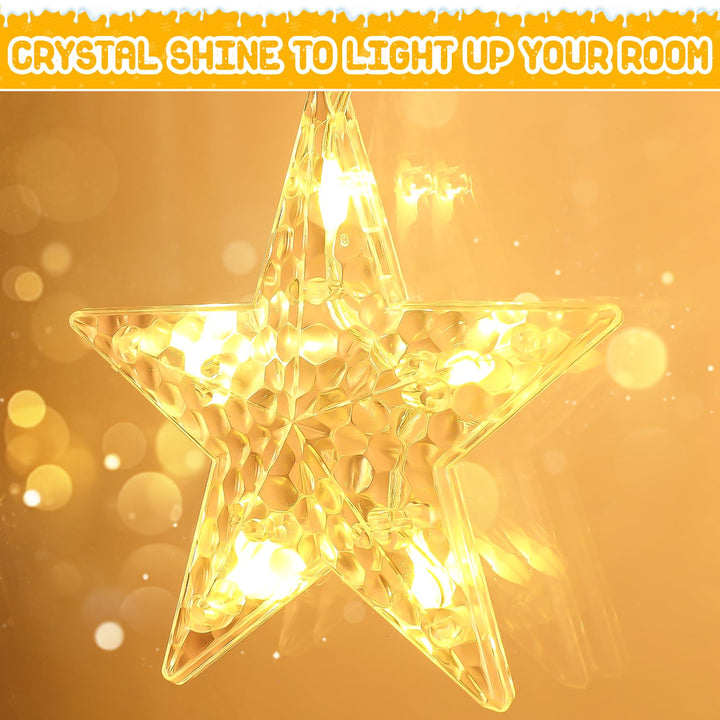 Colverro™ Warm White Hanging Star Window Lights, 2-Pack 37 in