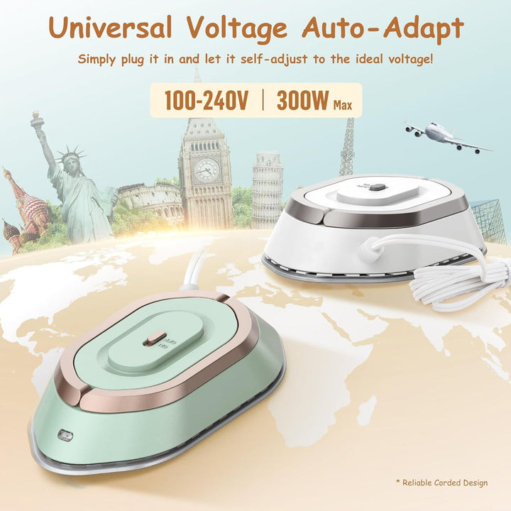 Colverro™ Compact Dual Voltage Travel Iron with Ceramic Soleplate