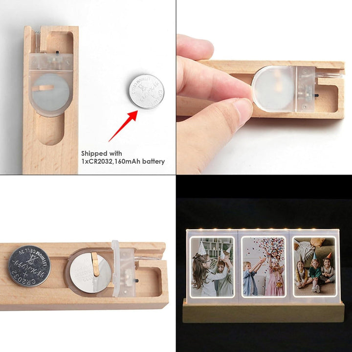 Colverro™ Light-Up Photo Frame with Three Slots for Photos and Tickets