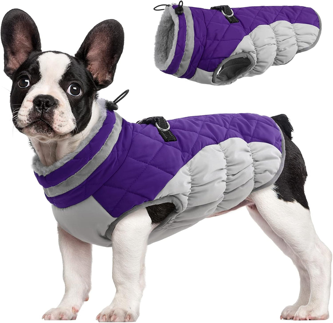 Colverro™ Waterproof Winter Dog Coat with Built-In Harness and Fleece